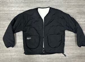 LifeWork Reversible Quilted Jacket Women’s Black Sherpa Fleece Lined Frenchie M